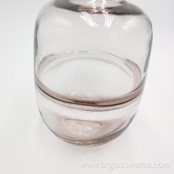 Mouth Blown Home Decorative Thick Pink Colored glass vase